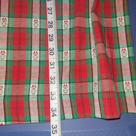 90s Bechamel Christmas Plaid Maxi Holiday Skirt Cotton Folk Skirt Red & Green 12 - Picture 10 of 10